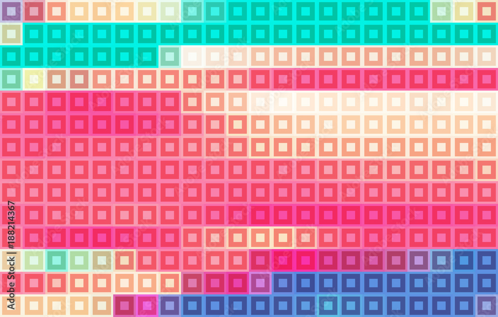Poster Simple abstract color mosaic. Pixelated vector graphic pattern
