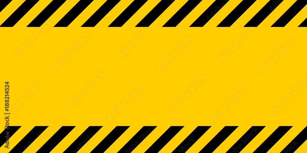 Poster black and yellow warning line striped rectangular background, yellow and black stripes on the diagon