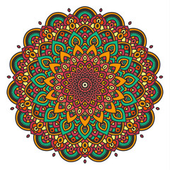 Vector round abstract circle. Mandala style.