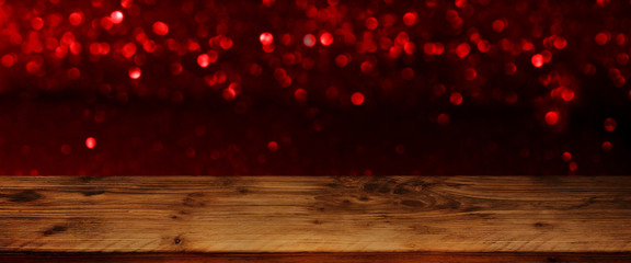 Background with red bokeh for valentines day
