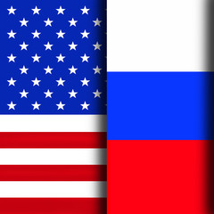 Флаги США и России