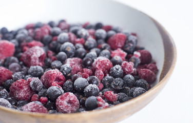 Frozen berries closeup