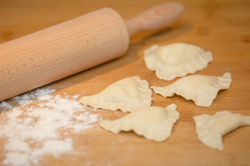 Delicious ravioli plate of natural foods whit love for your family dinner or lunch 