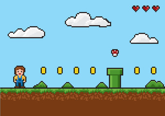 Pixel art game background