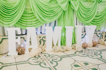 wedding decor, bouquet and accessories