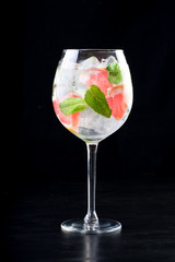 fancy gin and tonic selection drink alcohol cocktail craft fresh fruit spices mint glass bar 
