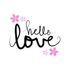 Hello Love hand lettering 