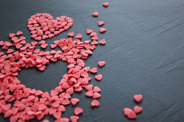 Sugar hearts valentines day background
