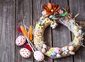 Easter wreath with decor