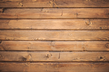 Naklejka premium Brown wood plank wall texture background