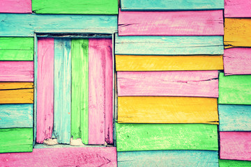 Old colorful wooden wall