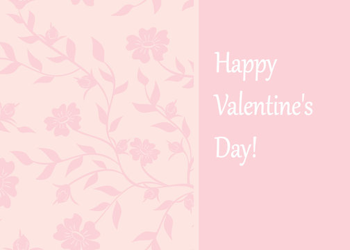 pink vector card for valentine's day