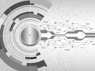 Obraz premium Cyber Security Concept : Closed Padlock on abstract futuristic background