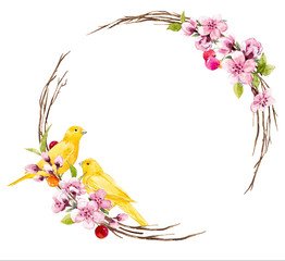 Watercolor floral frame