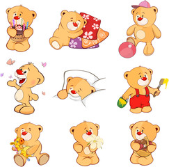 Set of Cartoon Illustration Stuffed Bears for you Design