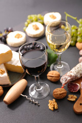 wine and cheese composition