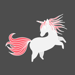 Funny Unicorn. Valentine s day design element. Hand drawn element for your designs dress, poster, card, t-shirt.
