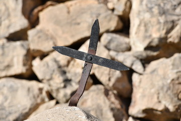Damaged christian cross seen in Spain