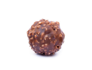 Chocolate ball confection candy isolated on white background