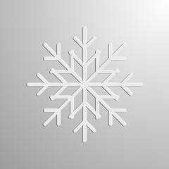 Snowflake on white background