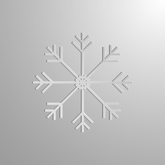 White Snowflake on white background