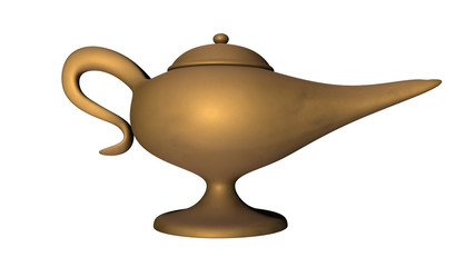 Magical lamp of Aladdin. 3D render