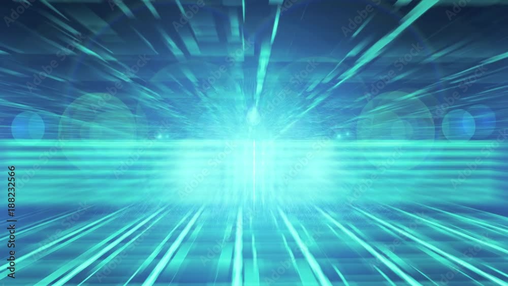 Wall mural three dimensional loop ready electric grid background. abstract aqua with flashing lights at 2 secon