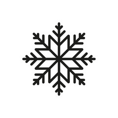 Snowflake icon. Christmas and winter theme. Simple flat black illustration on white background.