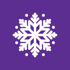 Snowflake icon on violet background
