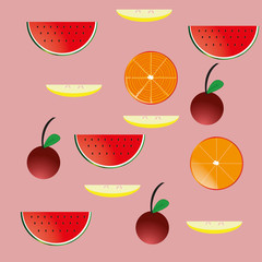 Vector wallpaper of fruits and berries