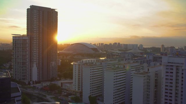 Singapore the morning views of the city sunrise, sunset