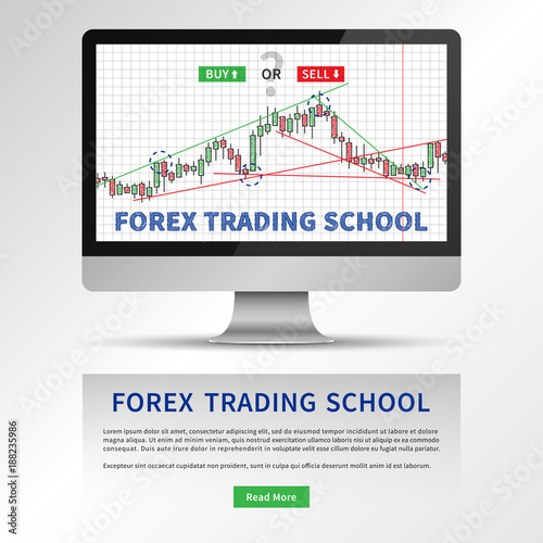 Forex Trading School Vector Illustration Stock Market Strategies - 