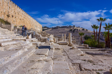 Fototapeta na wymiar Tempel Mount historical Landscape Jerusalem Israel