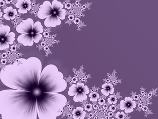 Obraz na płótnie Canvas Floral original template with place for text...Fractal flower, template for inserting text...Beautiful background for creating business cards, ..postcards, and the like. In color purple.