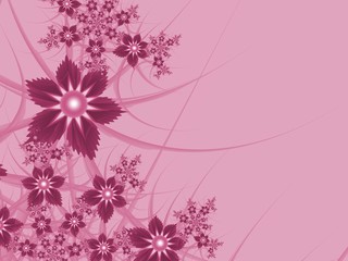 Floral original template with place for text...Fractal flower, template for inserting text...Beautiful background for creating business cards, ..postcards, and the like. In color pink.