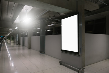 blank advertising billboard at airport.