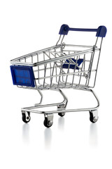 Supermarket cart isolated on white background