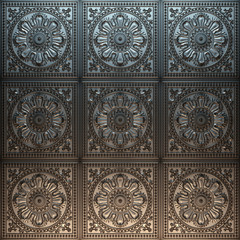 Vintage decorative pattern. 3D rendering.