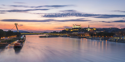 Fototapeta na wymiar Beautiful summer sunset over Bratislava (Slovakia, Europe)
