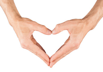 Fototapeta premium Heart from hand isolated