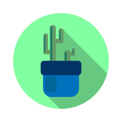 Round cactus icon. Flat illustration. Vector illustration.
