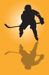 Silhouette of hockey player