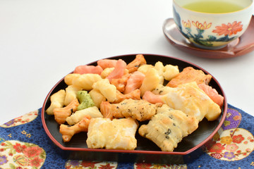 おかきとお茶