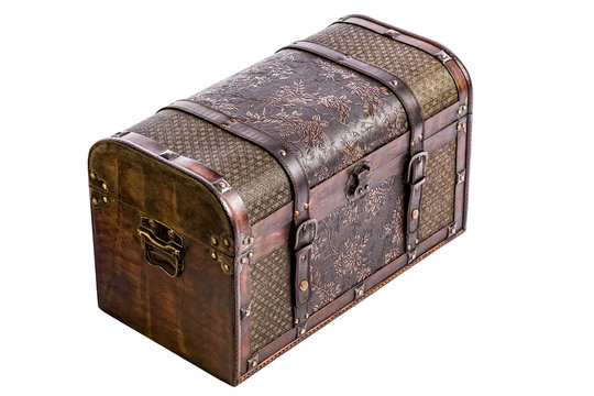antique chest on white
