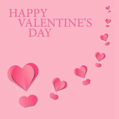 Valentine’s day balloon heart on background. Vector illustration.