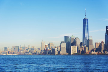 Fototapeta na wymiar New York City skyline from Liberty island