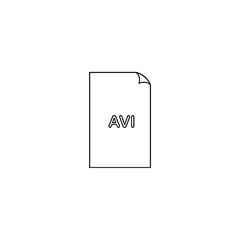 AVI icon, avi audio video format file type icon, graphical user interface element for applications, websites & data services. Vector illustration isolated on white background.