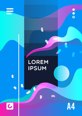 Modern abstract cover. Fluid and geometric shapes composition. Futuristic design poster. Vector illustration.