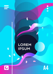 Modern abstract cover. Fluid and geometric shapes composition. Futuristic design poster. Vector illustration.
