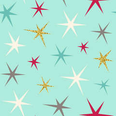 Simple stars. Seamless vector pattern.